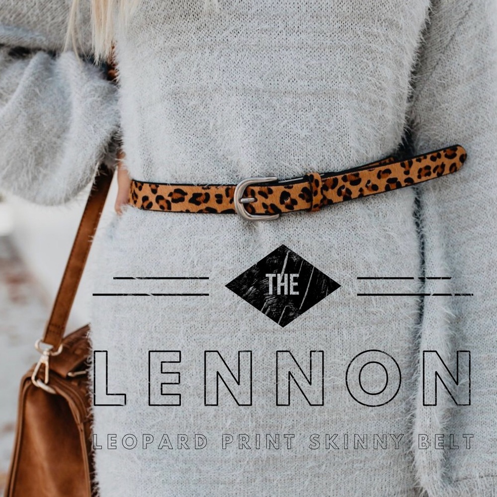 ‘The Lennon’ Leopard Print Skinny Belt